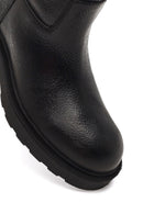 Kadın Siyah Kalın Tabanlı Deri Çizme | Derimod