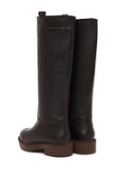 Kadın Kahverengi Kalın Tabanlı Deri Çizme | Derimod