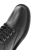 Woman Black Zippered Leather Postal Boots | Derimod