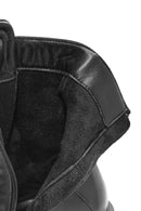 Woman Black Zippered Leather Postal Boots | Derimod