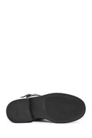 Woman Black Zippered Leather Postal Boots | Derimod