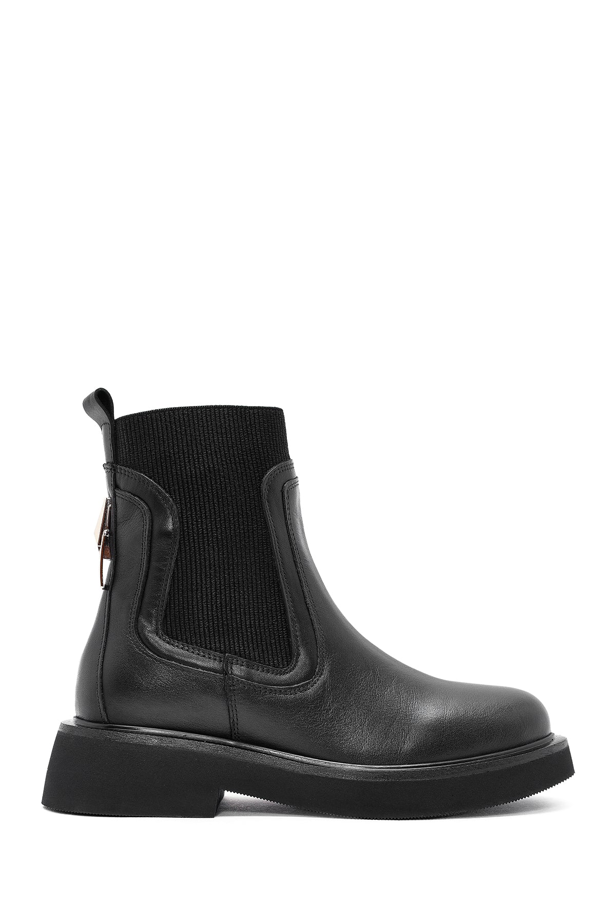 Woman Siyah Leather Chelsea Bot 25WFD200318 | Derimod