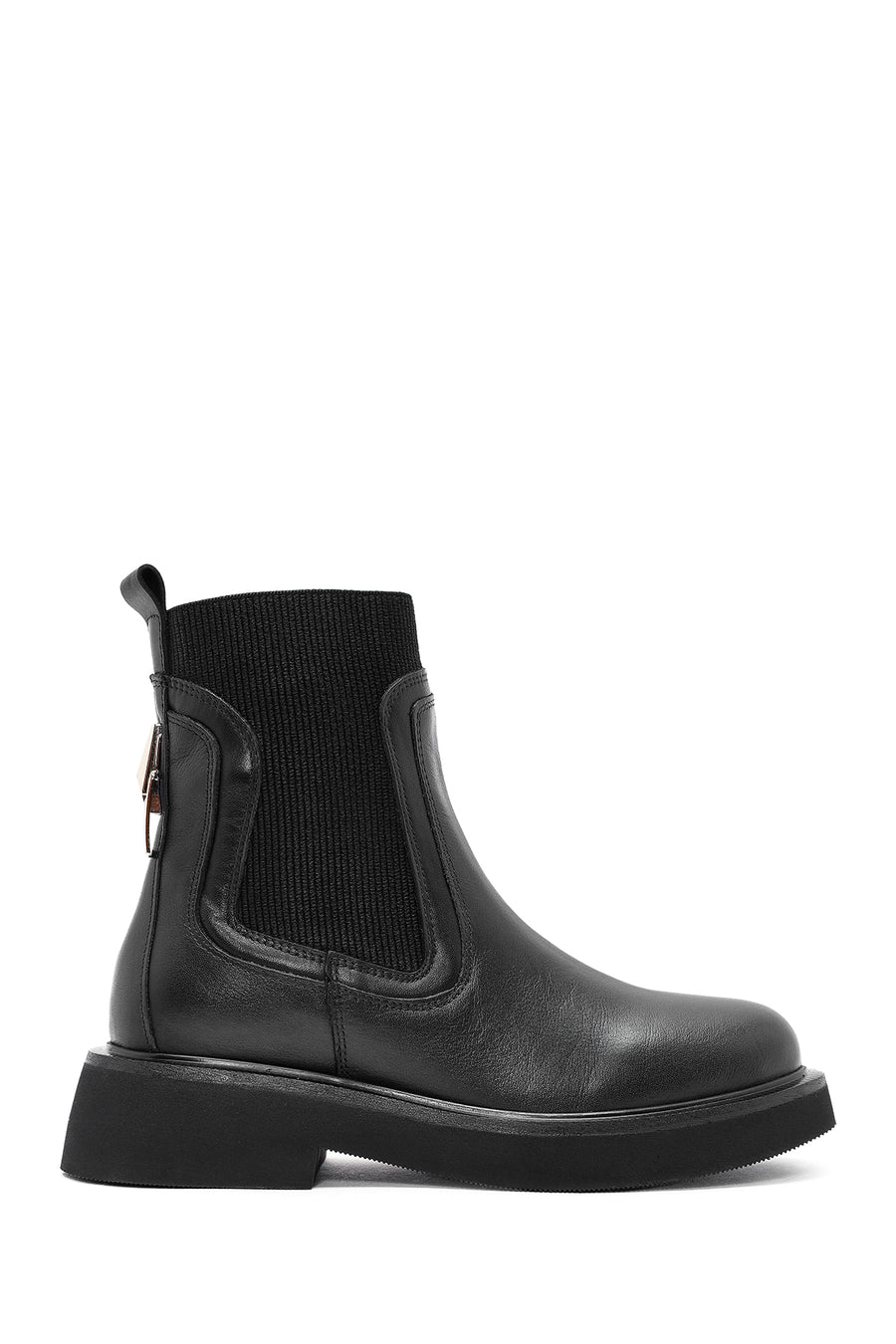 Woman Siyah Leather Chelsea Bot 25WFD200318 | Derimod