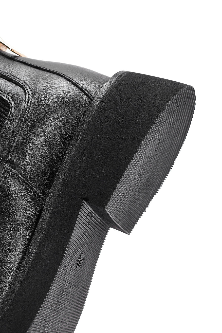 Woman Siyah Leather Chelsea Bot