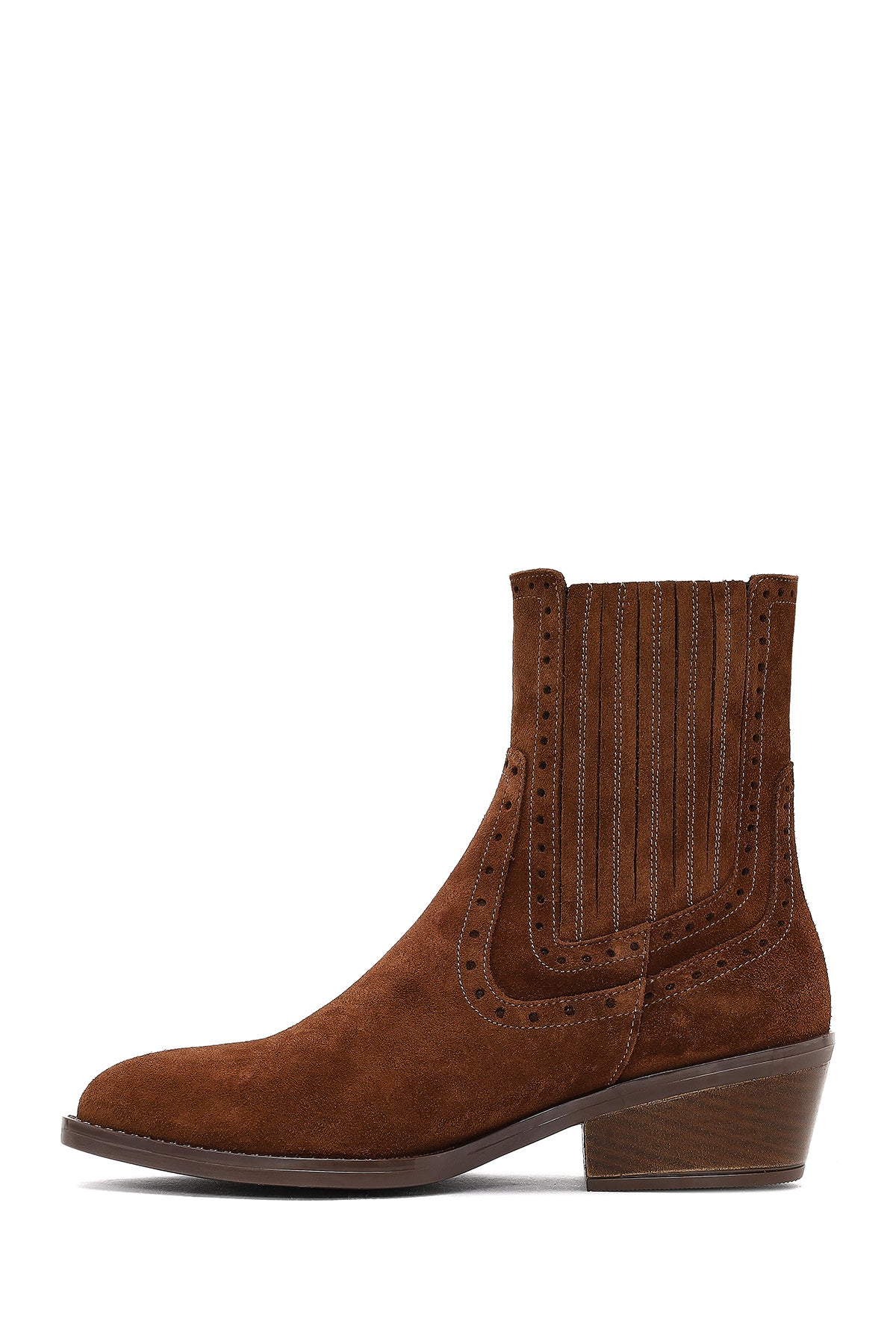 Kadın Taba Süet Deri Kovboy Bot