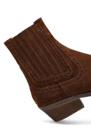 Kadın Taba Süet Deri Kovboy Bot | Derimod