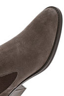 Woman Suede with Mink Heels Leather Cowboy Boots | Derimod