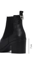 Kadın Siyah Kalın Topuklu Deri Kovboy Bot | Derimod