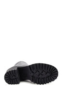 Woman Black High Heel Zipper Leather Boat | Derimod