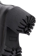 Woman Black High Heel Zipper Leather Boat | Derimod