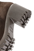 Kadın Kahverengi Fermuarlı Topuklu Süet Deri Bot | Derimod