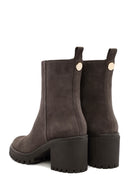 Kadın Vizon Fermuarlı Topuklu Süet Deri Bot | Derimod