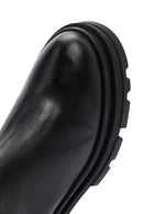 Woman Black Zippered Thick Sole Leather Boot | Derimod