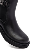 Kadın Siyah Kalın Tabanlı Deri Chelsea Bot | Derimod