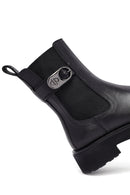 Kadın Siyah Kalın Tabanlı Deri Chelsea Bot | Derimod