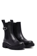 Kadın Siyah Kalın Tabanlı Deri Chelsea Bot | Derimod