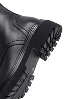 Kadın Siyah Fermuarlı Bağcıklı Kalın Tabanlı Deri Postal Bot | Derimod