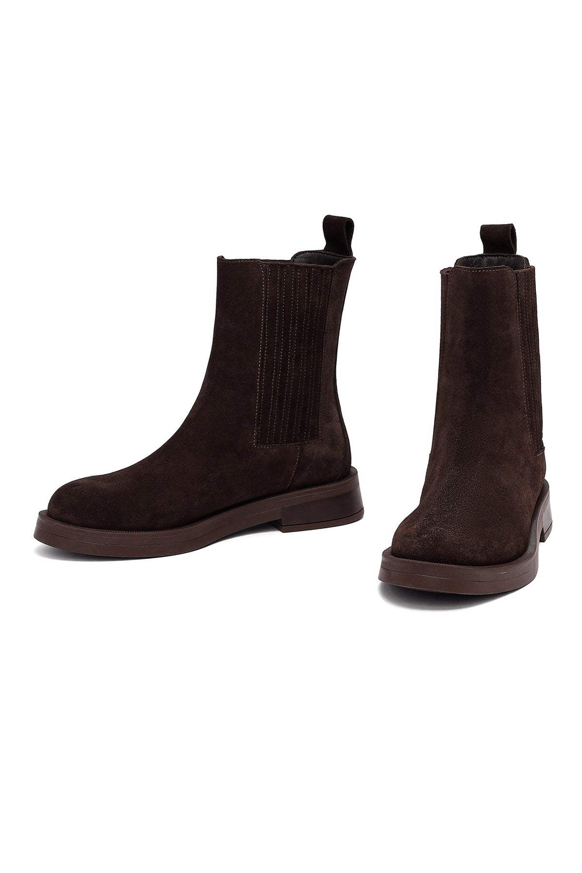 Kadın Kahverengi Süet Deri Chelsea Bot