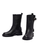 Kadın Siyah Deri Biker Bot | Derimod