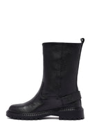 Kadın Siyah Deri Biker Bot | Derimod