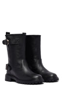 Kadın Siyah Deri Biker Bot | Derimod