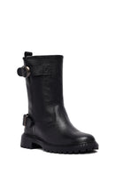 Kadın Siyah Deri Biker Bot | Derimod