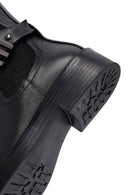 Women's Black Zippered Leather Boots | Derimod