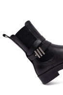 Women's Black Zippered Leather Boots | Derimod