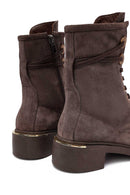 Kadın Vizon Fermuarlı Bağcıklı Süet Deri Postal Bot | Derimod