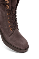 Kadın Vizon Fermuarlı Bağcıklı Süet Deri Postal Bot | Derimod