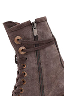 Kadın Vizon Fermuarlı Bağcıklı Süet Deri Postal Bot | Derimod