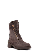 Kadın Vizon Fermuarlı Bağcıklı Süet Deri Postal Bot | Derimod