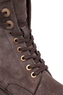 Kadın Vizon Fermuarlı Bağcıklı Süet Deri Postal Bot | Derimod