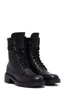 Women's Black Zippered Lace-Up Leather Ankle Boots | Derimod