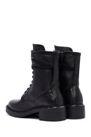 Women's Black Zippered Lace-Up Leather Ankle Boots | Derimod