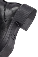 Women's Black Zippered Lace-Up Leather Ankle Boots | Derimod