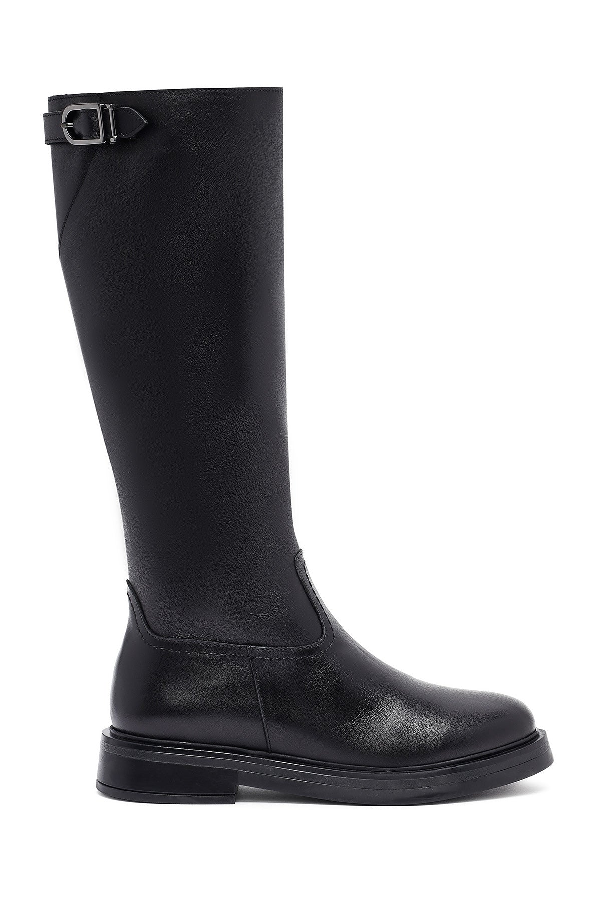 Woman Black Zippered Leather Boot 25WFD203318 | Derimod