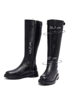 Woman Black Zippered Leather Boot | Derimod