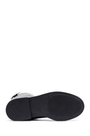 Woman Black Zippered Leather Boot | Derimod