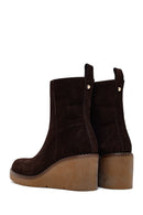 Kadın Kahverengi Faermuarlı Dolgu Topuklu Süet Deri Bot | Derimod