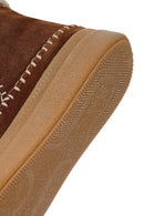 Woman Brown Zippered Thick-Soled Suede Leather Teddy Bot | Derimod