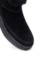 Kadın Siyah Fermuarlı Kalın Tabanlı Süet Deri Teddy Bot | Derimod