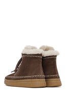 Kadın Kahverengi Bağcıklı Kalın Tabanlı Süet Deri Teddy Bot | Derimod