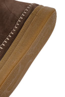 Kadın Kahverengi Bağcıklı Kalın Tabanlı Süet Deri Teddy Bot | Derimod