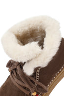 Kadın Kahverengi Bağcıklı Kalın Tabanlı Süet Deri Teddy Bot | Derimod