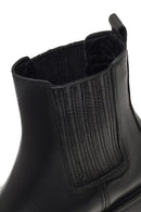 Women's Black Leather Chelsea Boot | Derimod