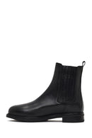 Women's Black Leather Chelsea Boot | Derimod
