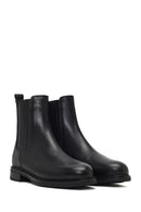 Women's Black Leather Chelsea Boot | Derimod