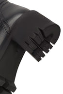 Kadın Siyah Fermuarlı Kalın Tabanlı Deri Bot | Derimod