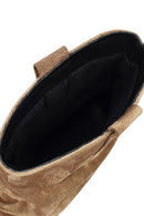 Women's Beige Short Thick Heel Suede Leather Cowboy Boot | Derimod